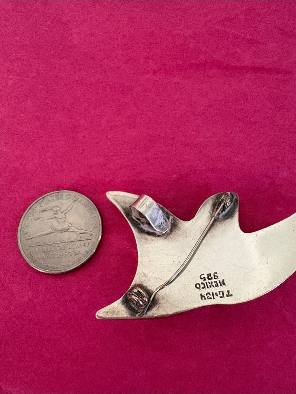 Silver 925 Stamp Dove Brooch - Picture 3 of 3